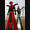 Medusa Red & Silver Stilt Walkers